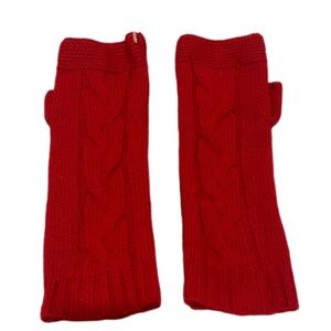 Etcetera Red 100% Cashmere Knit Fingerless Gloves